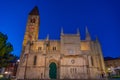 Night view of parish church Santa Maria de la Antigua in Vallado