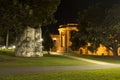 Night view of a park in Sydney CBD.