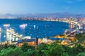 Night view of pattaya city beach during sunset Royalty Free Stock Photo