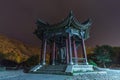 Night view of the Pavilion before Wuye Temple in Wutai Mountain, Shanxi Province, China