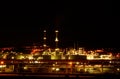 Night view of a petrochemical refinery