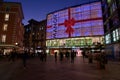 Night view of Piazza Dante and Manor department store