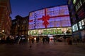 Night view of Piazza Dante and Manor department store