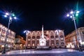 Night view of the Piazza del Duomo in Catania, Sicily, Italy. Royalty Free Stock Photo