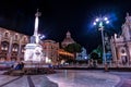 Night view of the Piazza del Duomo in Catania, Sicily, Italy. Royalty Free Stock Photo