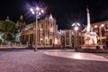 Night view of the Piazza del Duomo in Catania, Sicily, Italy.