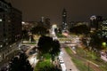 Night view of Piazza Repubblica in Milan, Italy