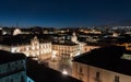 Night view of Piazza Universita` in Catania, seen from above