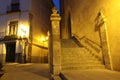 Night view of picturesque old square in Cuenca. Spain Royalty Free Stock Photo