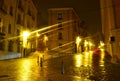 Night view of picturesque old square in Cuenca. Spain Royalty Free Stock Photo