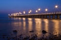 Night view of the pier at the seaside Royalty Free Stock Photo