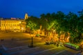 Night view of place du Palais in Avignon, France Royalty Free Stock Photo