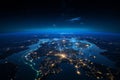 Night view of planet Earth from space. Elements of this image furnished by NASA Royalty Free Stock Photo