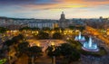 Night view of Plaza Catalunya, Barcelona Royalty Free Stock Photo