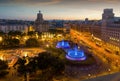 Night view of Plaza Catalunya, Barcelona Royalty Free Stock Photo