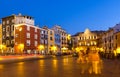 Night view of Plaza Mayor in Cuenca Royalty Free Stock Photo