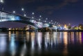 Night view of Poniatowski bridge Royalty Free Stock Photo