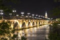 Pont de Pierre, bridge over Garonne river in Bordeaux, France Royalty Free Stock Photo