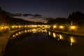 Night view of 'Ponte Mazzini' bridge over the Tiber River in Rome Royalty Free Stock Photo