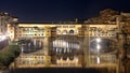 Night view of Ponte Vecchio in Florence, Italy Royalty Free Stock Photo