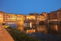 Night view of Ponte Vecchio in Florence, Italy Royalty Free Stock Photo