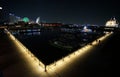 Night view of a port city Royalty Free Stock Photo