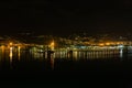 Night view of the port and city of La Spezia in Italy Royalty Free Stock Photo