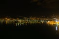 Night view of the port and city of La Spezia in Italy Royalty Free Stock Photo