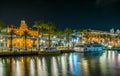 night view of the port of genoa in italy...IMAGE Royalty Free Stock Photo