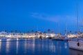 Night view of the port of La Savina in Formentera summer 2021