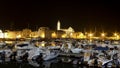 Night view of the port of Trani
