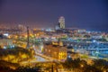 Night view of port vell in Barcelona, Spain Royalty Free Stock Photo