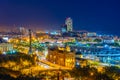 Night view of port vell in Barcelona, Spain Royalty Free Stock Photo