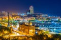 Night view of port vell in Barcelona, Spain Royalty Free Stock Photo