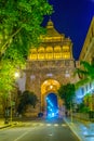 Night view of the Porta Nuova in Palermo, Sicily, Italy Royalty Free Stock Photo