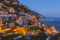 Night view of Positano village at Amalfi Coast, Italy Royalty Free Stock Photo