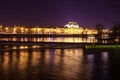 The night View on the Prague National Theater above the River Vltava, Czech Republic Royalty Free Stock Photo