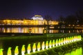 The night View on the Prague National Theater above the River Vltava, Czech Republic Royalty Free Stock Photo