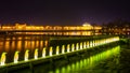 The night View on the Prague National Theater above the River Vltava, Czech Republic Royalty Free Stock Photo