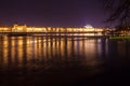 The night View on the Prague National Theater above the River Vltava, Czech Republic Royalty Free Stock Photo