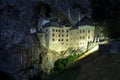 Night view of the Predjama Castle