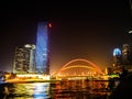 Night view from the promenade in Tianjin Royalty Free Stock Photo