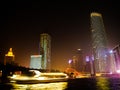 Night view from the promenade in Tianjin Royalty Free Stock Photo