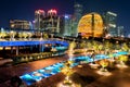 Night view of Qianjiang New Town, Hangzhou, Zhejiang, China Royalty Free Stock Photo