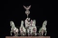 Night view of the Quadriga Statue on top of the Brandenburg Gate in Berlin Royalty Free Stock Photo