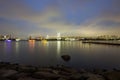 Night view of Rainbow Bridge and the surrounding Tokyo Bay area as seen from Odaiba,Minato, Tokyo, Japan. Royalty Free Stock Photo