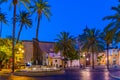 Night view of Real Convento de Santo Domingo at Jerez de la Frontera in Spain