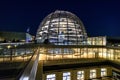 Night view of Reichstag Dome, Parliament building in Berlin, Germany, Europe Royalty Free Stock Photo