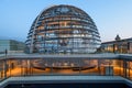 Night view of Reichstag Dome, Parliament building in Berlin, Germany, Europe Royalty Free Stock Photo
