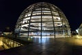 Night view of Reichstag Dome, Parliament building in Berlin, Germany, Europe Royalty Free Stock Photo